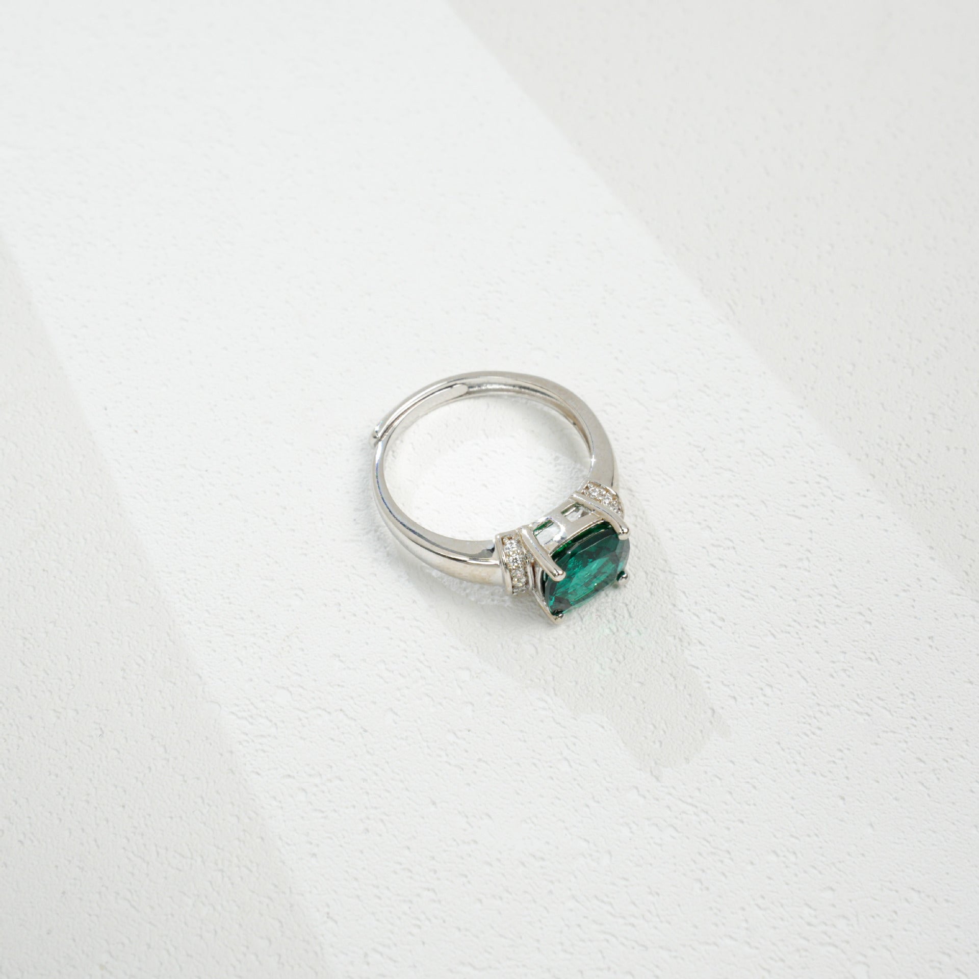 Lab Emerald 925 Silver Ring for Women, Luxurious Premium Vintage - Photo 4