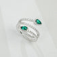 S925 Sterling Silver Lab Emerald Ring, Teardrop Simple Design - Photo 2