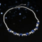 925 Sterling Silver Lab Sapphire Square Leaf Choker Necklace, Premium Wedding - Photo 4