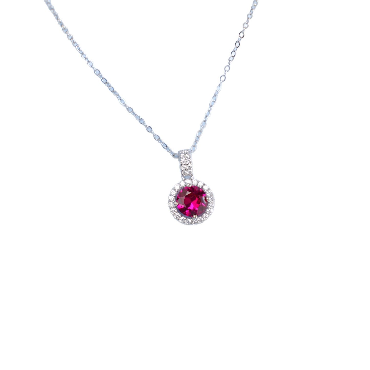 Lab Ruby Necklace 925 Sterling Silver Classic Choker, Jewellery Premium - Photo 5