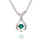 S925 Silver Hollow Lucky Bag Emerald Necklace, Small Gentle Simple - Photo 1
