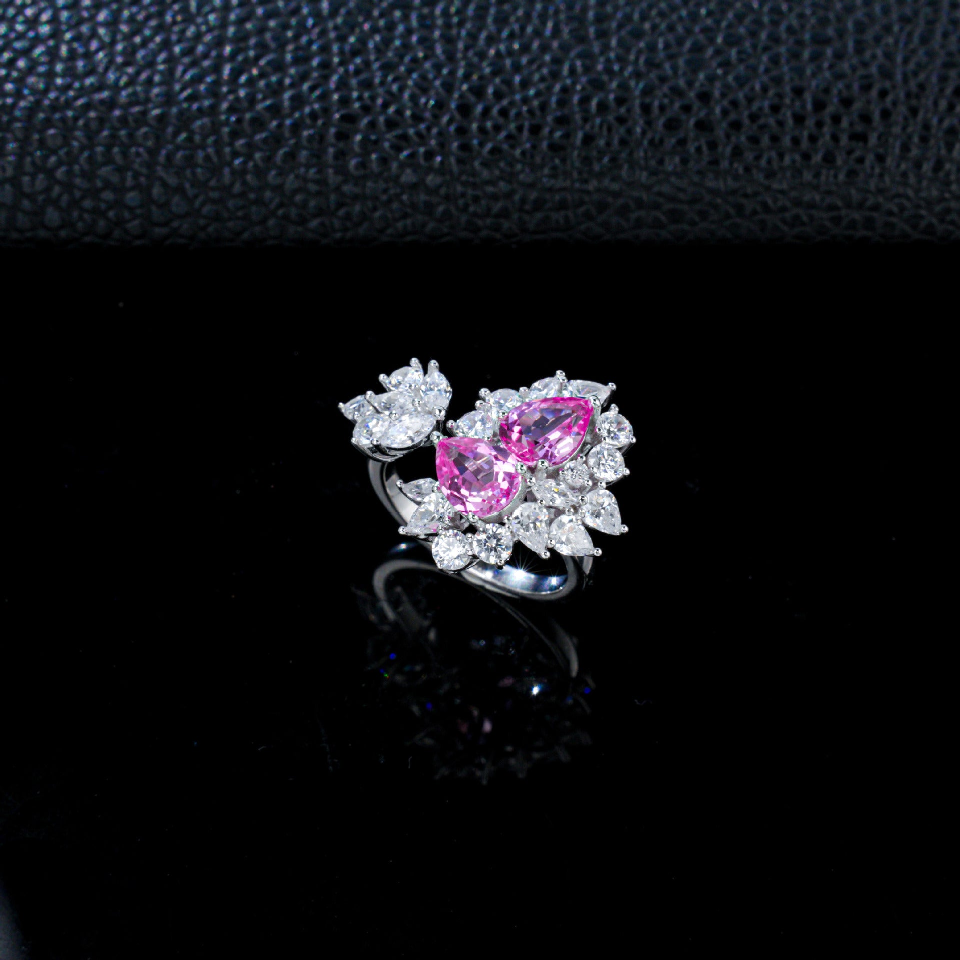 925 Sterling Silver Lab Ruby/Sapphire/Padparadscha Ring, Versatile Gift - Photo 2
