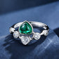 S925 Sterling Silver Lab Emerald Ring, Premium Design - Photo 4