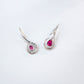 S925 Sterling Silver Lab Ruby Rotating Teardrop Earrings, Vintage Creative Premium - Photo 2
