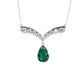 S925 Silver V-Shape Lab Emerald Teardrop Pendant Necklace, Necklace Birthday Anniversary - Photo 5