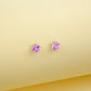 S925 Sterling Silver Lab Padparadscha Pink Sapphire Earrings, Vintage Premium for Women - Photo 4
