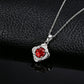 Premium S925 Silver Diamond Lab Ruby Sterling Pendant, Simple Birthday Gift - Photo 4