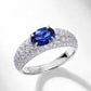 Lab Sapphire Ring S925 Sterling Silver Full Diamond - Photo 2