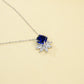 S925 Sterling Silver Royal Blue Sapphire Flower Necklace, Premium Ladies Versatile - Photo 1