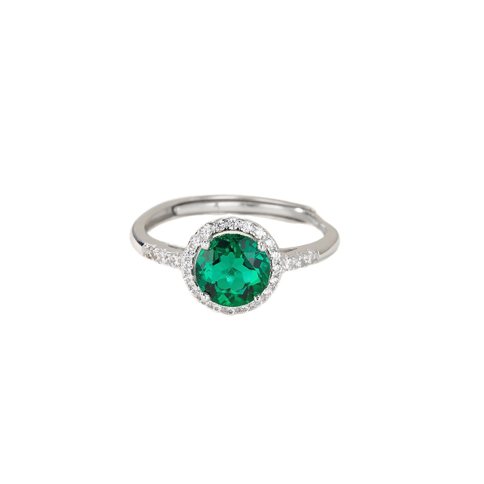 Lab Emerald Ring 925 Silver and Setting, Oval Geometric Classic - Photo 5