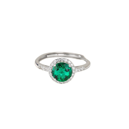 Lab Emerald Ring 925 Silver and Setting, Oval Geometric Classic - Photo 5
