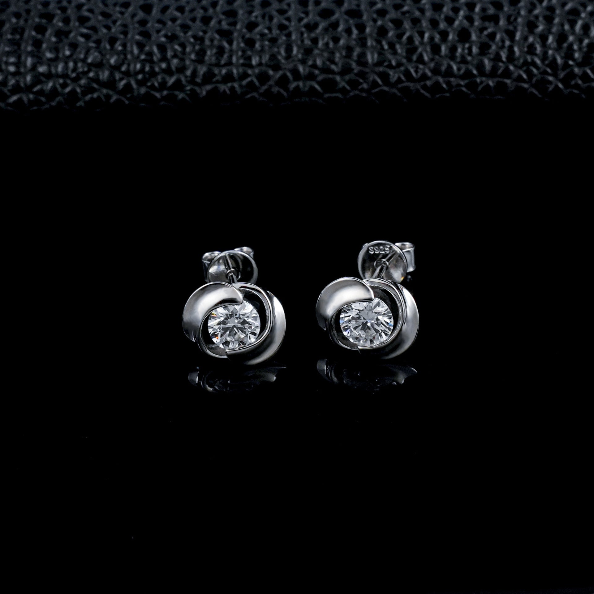 S925 Silver Spinning Rose Lab Diamond Stud Earrings, Flower Diamond Earrings - Photo 3