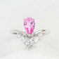 S925 Sterling Silver Lab Padparadscha Ring, Premium Anniversary Gift - Photo 1