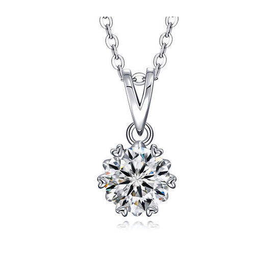 925 Sterling Silver Lab Diamond Six-Prong Choker Necklace, Premium Birthday Gift - Photo 1