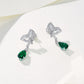 S925 Sterling Silver Lab Emerald Teardrop Earrings, Style Evening Long - Photo 3