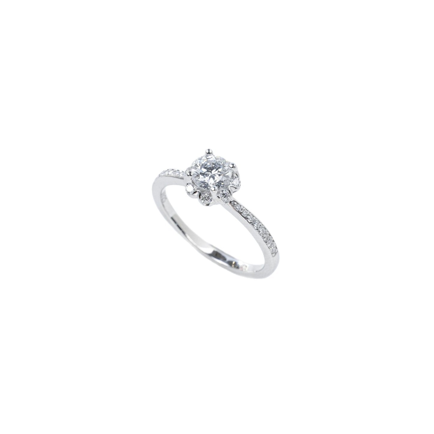S925 Silver Lab Diamond Ring, Classic Full Diamond - Photo 5