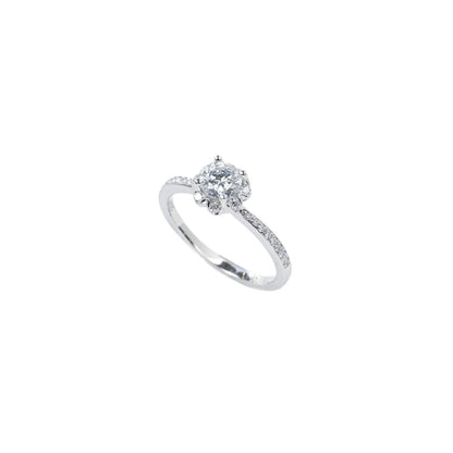 S925 Silver Lab Diamond Ring, Classic Full Diamond - Photo 5