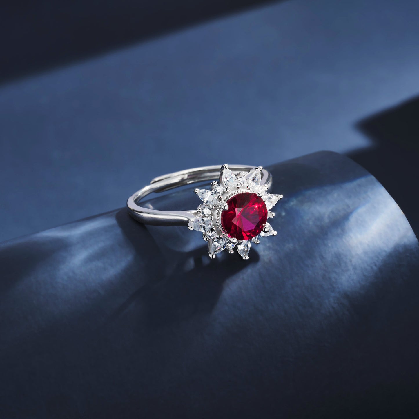 S925 Sterling Silver Lab Ruby Ring, Versatile Women's - Photo 5