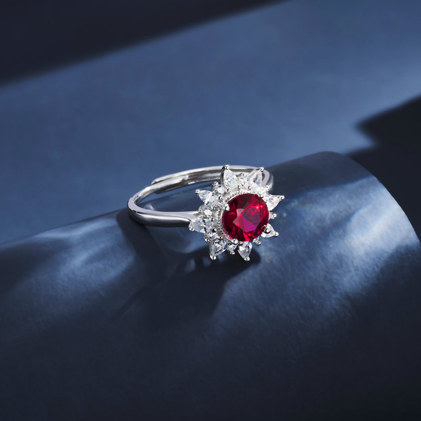 S925 Sterling Silver Lab Ruby Ring, Versatile Women's - Photo 5