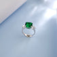 925 Sterling Silver Green Garnet Emerald Ring, Vintage Engagement Versatile - Photo 3