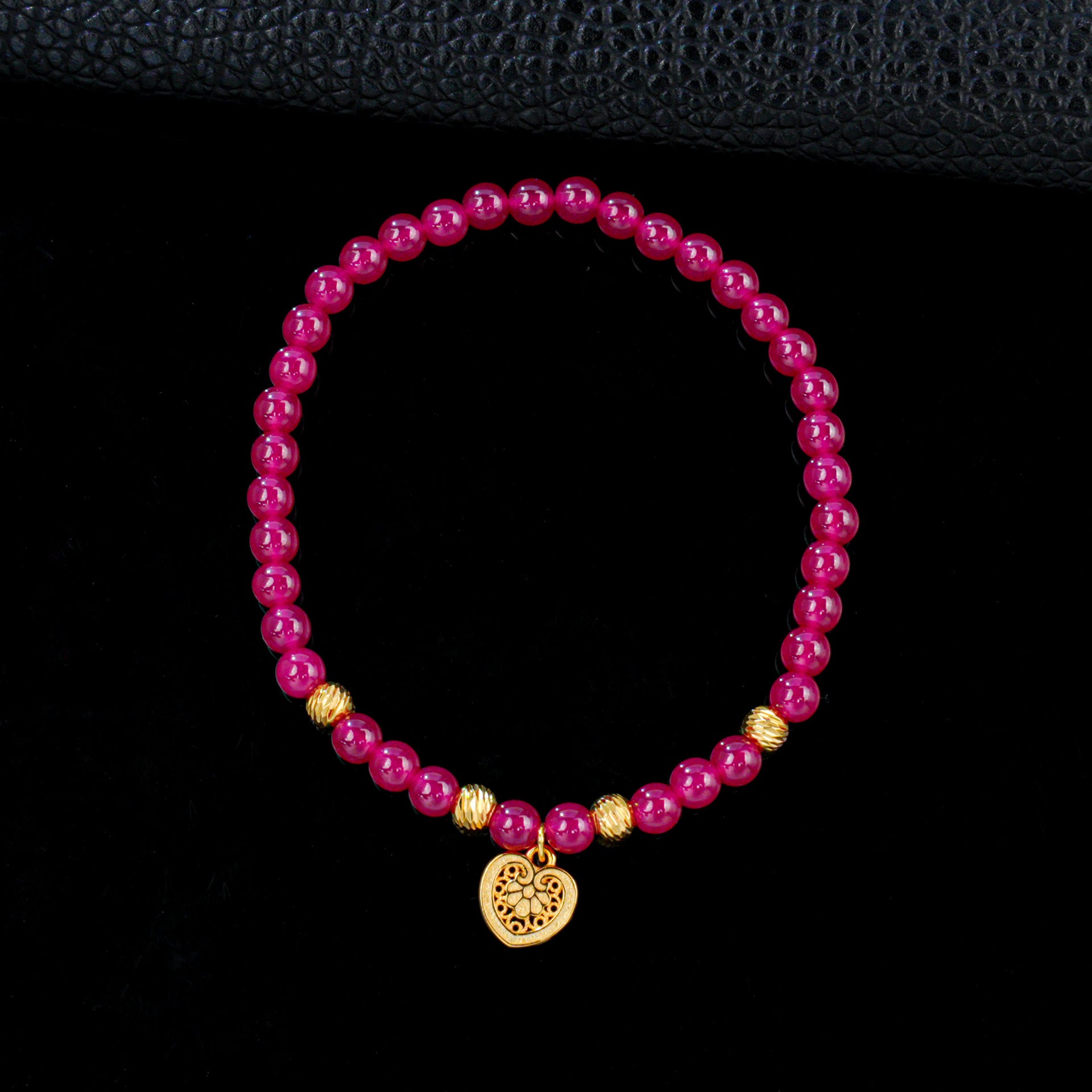 S925 Sterling Silver Lab Ruby Bracelet for Women, Trendy Ethnic Versatile - Photo 3