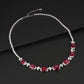 S925 Sterling Silver Red Corundum Pave Necklace, Premium for Women - Photo 3
