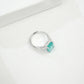 925 Sterling Silver Paraiba-Colour Ring, Premium Modern Minimalist - Photo 2