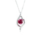 S925 Silver Double Arc Wrap Round Lab Ruby Pendant Choker, Gentle - Photo 5