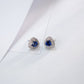 S925 Sterling Silver Lab Sapphire Earrings, Earrings C - Photo 4