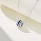 S925 Silver Lab Sapphire Cylinder Tube Pendant Necklace, Gemstone Versatile - Photo 3