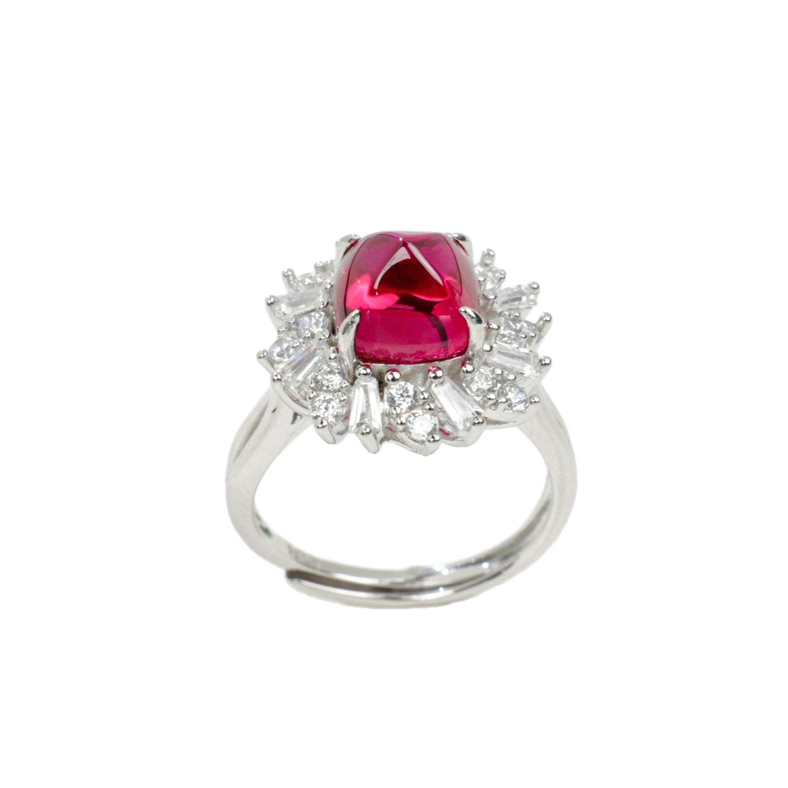 925 Sterling Silver Lab Ruby Ring for Women, Vintage Premium - Photo 5