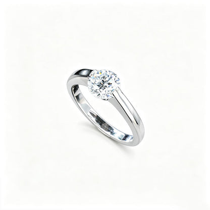S925 Silver Lab Diamond Simple Solitaire Ring, Versatile Jewellery Holiday - Photo 5
