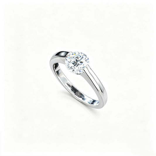 S925 Silver Lab Diamond Simple Solitaire Ring, Versatile Jewellery Holiday - Photo 5