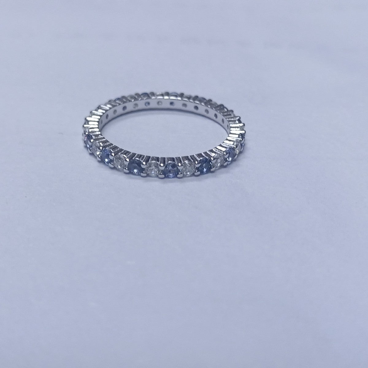 Ring Blue Red Yellow S925 Silver Fine Pave Diamond, Premium Simple Unique - Photo 4