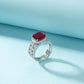 S925 Sterling Silver Square Ruby Ring Double-Layer Stacking, Design Versatile Premium - Photo 2