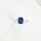 S925 Sterling Silver Lab Gemstone Cushion Adjustable Open Ring, Premium for Women - Photo 2