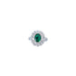 S925 Sterling Silver Oval Lab Emerald Double-Halo Pave Ring, Vintage for Women - Photo 5