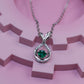 S925 Silver Hollow Lucky Bag Emerald Necklace, Small Gentle Simple - Photo 4