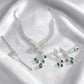 Lab Emerald Set S925, Luxurious Necklace Bracelet - Photo 3