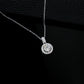 S925 Silver Round Halo Centre Pendant Necklace, Full Diamond Holiday - Photo 4