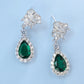 S925 Sterling Silver Lab Emerald Earrings, Elegant Versatile Teardrop - Photo 4