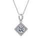 S925 Silver Diamond-Shaped Halo Pendant Necklace, Versatile Birthday Anniversary - Photo 5