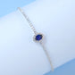 925 Sterling Silver Lab coloured Gemstone Oval Bracelet, Simple Versatile Premium - Photo 2