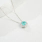 925 Sterling Silver Paraiba Green Garnet Round Pave Choker Necklace, Cool-Tone - Photo 3