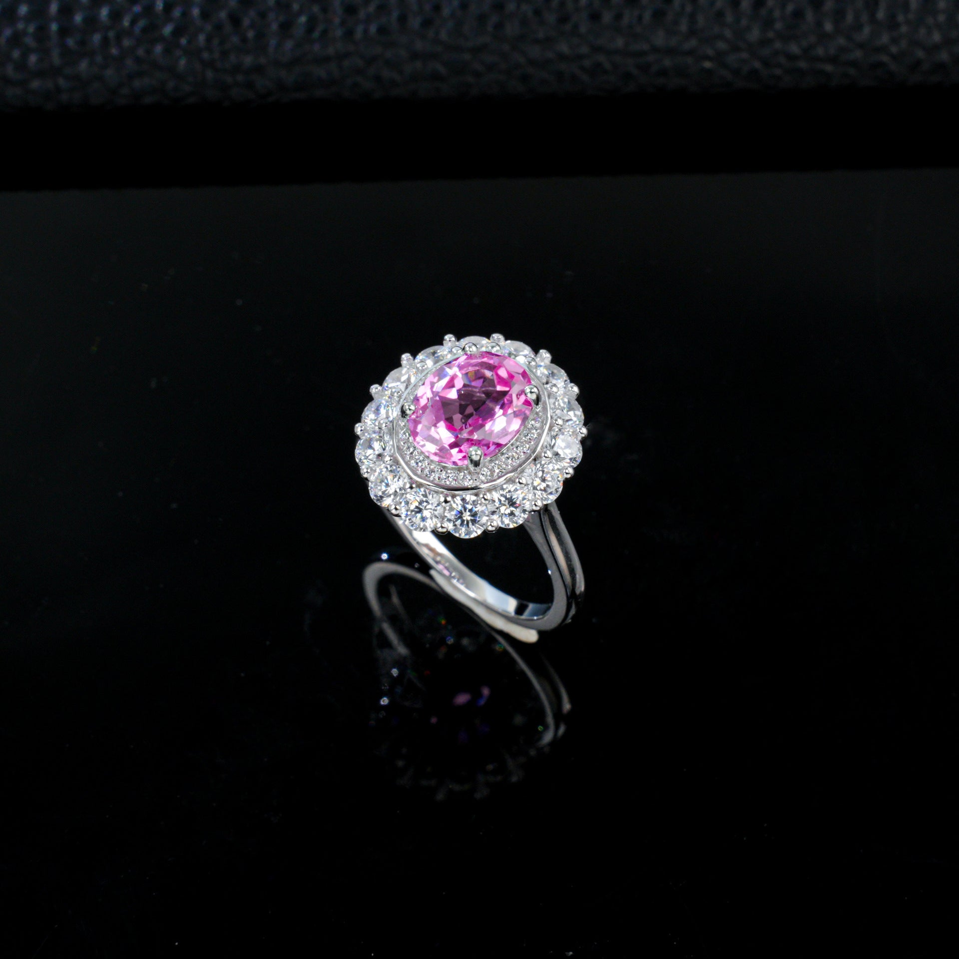 S925 Lab Padparadscha Pink Sapphire Ring Jewellery Premium - Photo 3