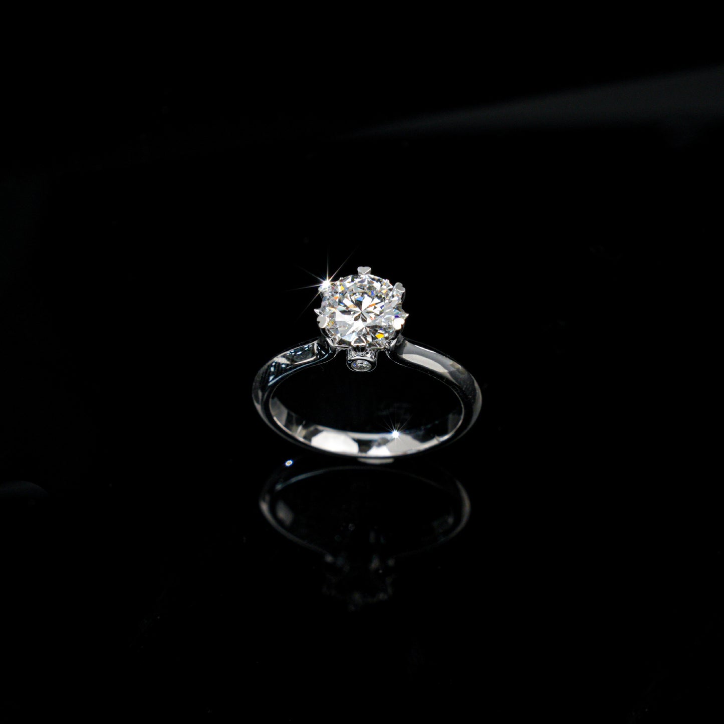 925 Sterling Silver Lab Diamond Six-Prong Ring, Premium for Women - Photo 4
