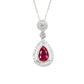 925 Sterling Silver Lab Ruby Necklace, Elegant Versatile Gift for Women - Photo 5