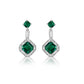 S925 Silver Asscher Square Lab Emerald Double-Layer Halo, Women's Gift - Photo 5