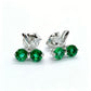 S925 Silver Cherry Emerald Stud Earrings, Mini Small Girly - Photo 1