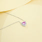 S925 Sterling Silver Lab Gemstone Heart Pave Choker Necklace, Premium for Women - Photo 2